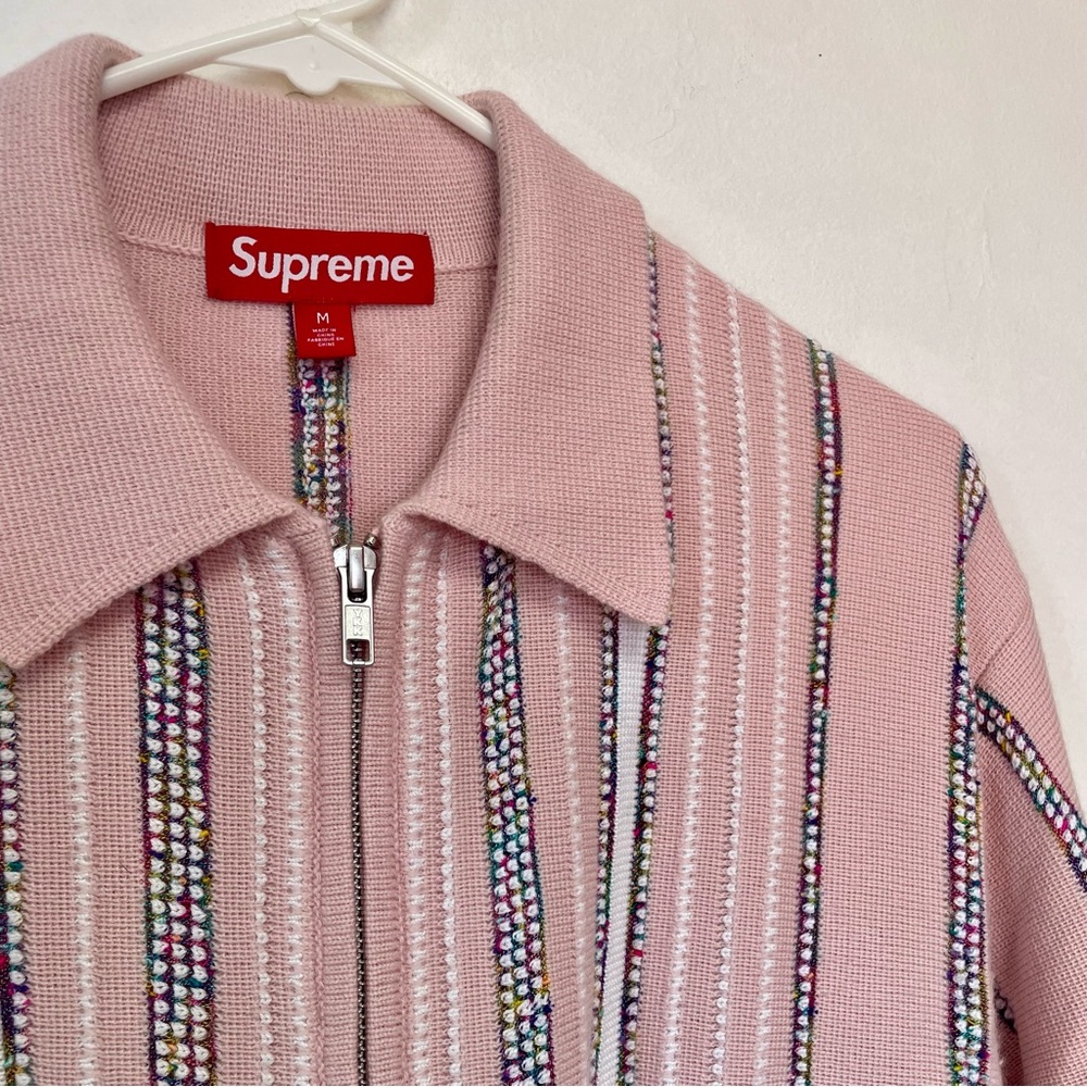 *SOLD* Supreme Speckle Stripe Zip Up Cardigan - Picture 4 of 5